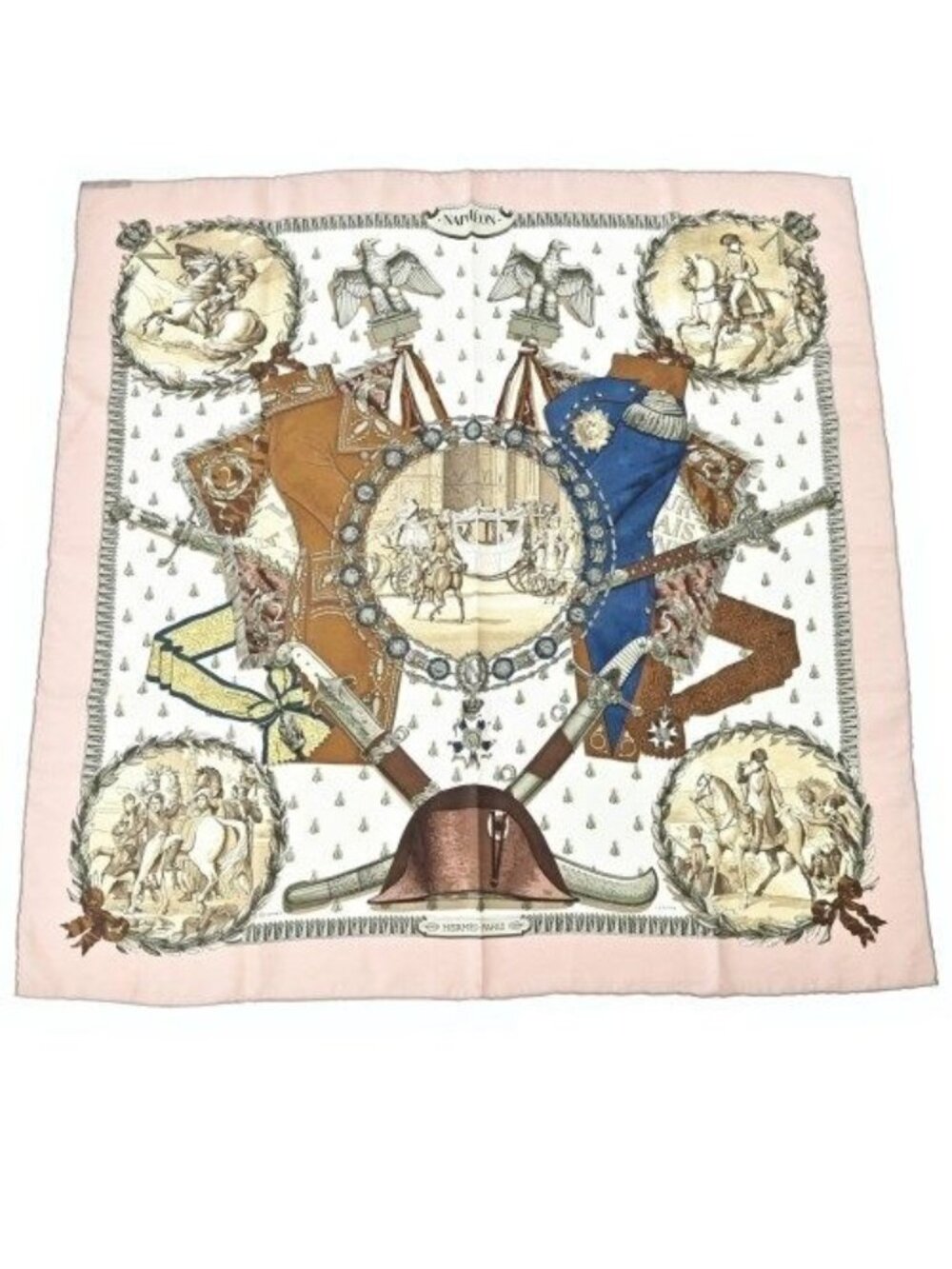 Hermes Bandana Scarf White - Picture 1 of 9